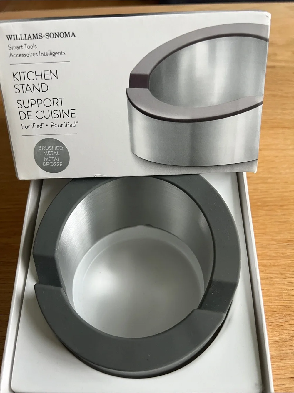 Williams Sonoma Gray Brushed Metal Kitchen Tablet Stand